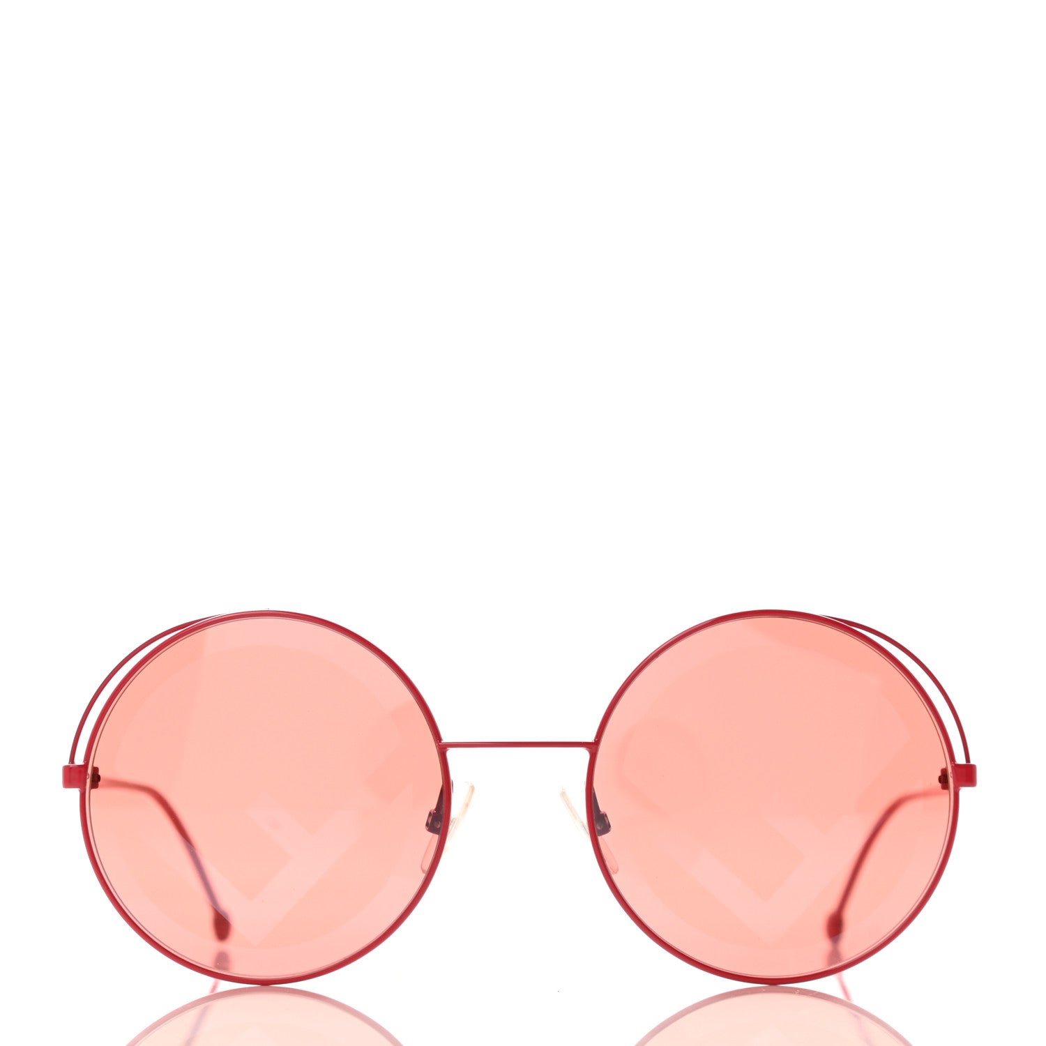Fendi Metal F is Fendi Printed Run Away Round Frame Sunglasses FF 0285/S Red 2 of 7