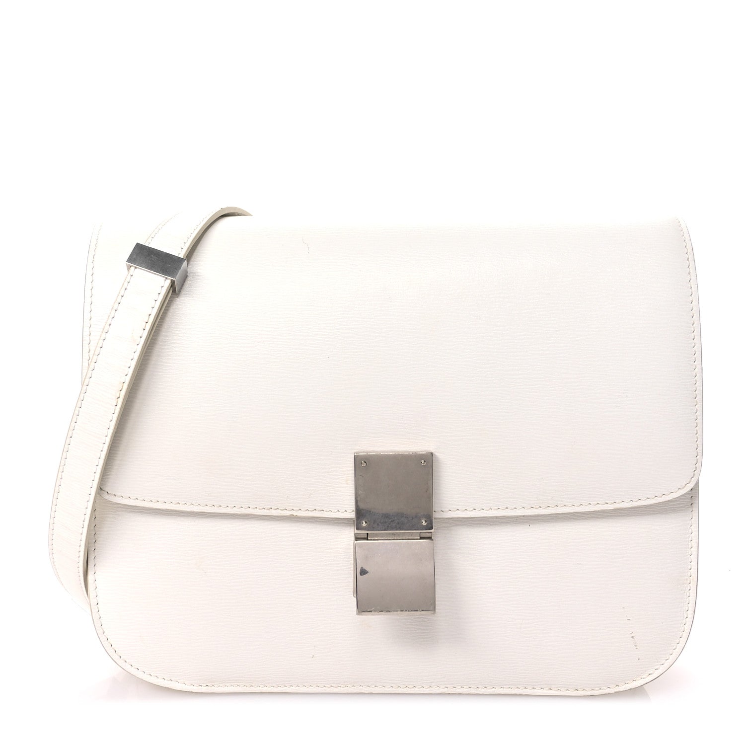Celine Liege Calfskin Medium Classic Box Flap Bag White 1 of 12