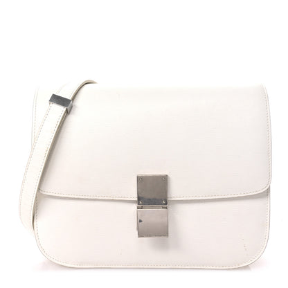 Celine Liege Calfskin Medium Classic Box Flap Bag White 1 of 12