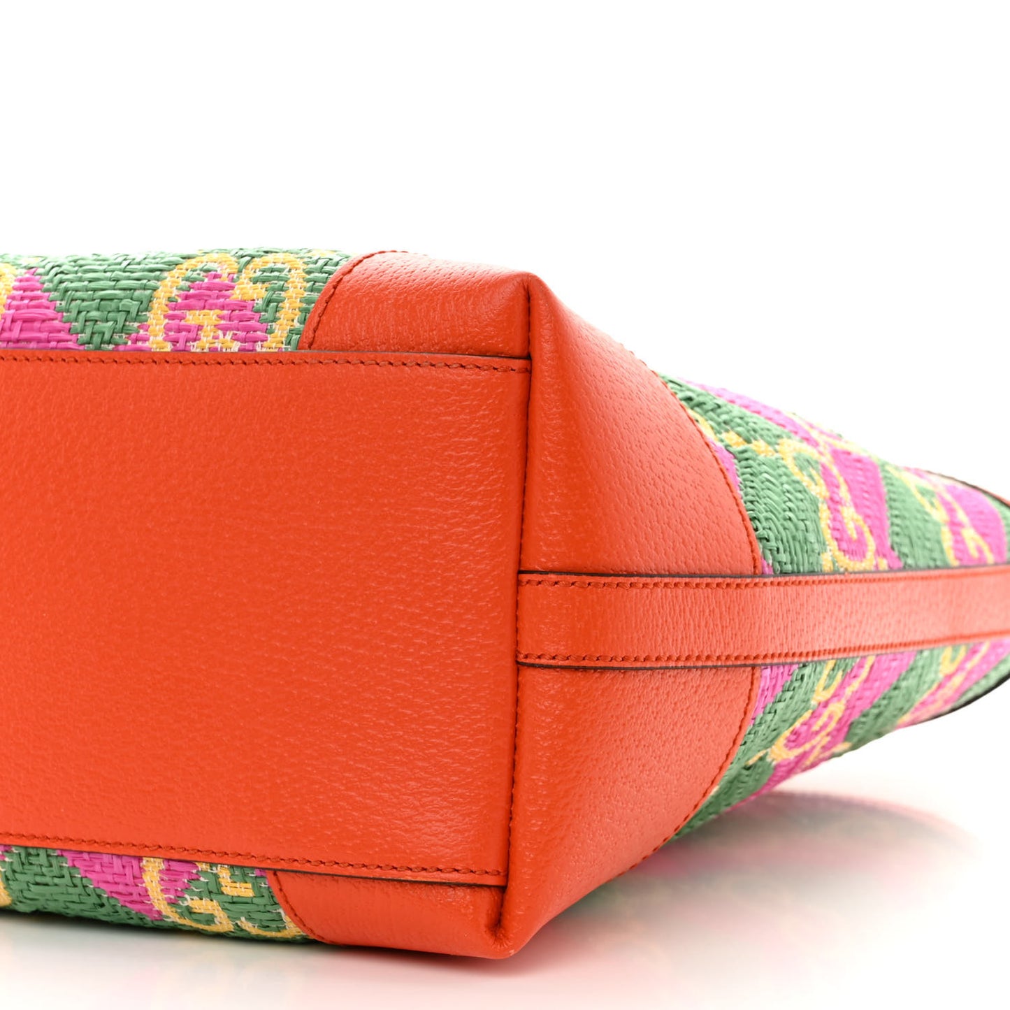 Straw Textured Dollar Calfskin Hawaii Medium Ophidia Shopping Tote New Shamarock Magenta Bright Yellow Deep Orange Peanut Brown