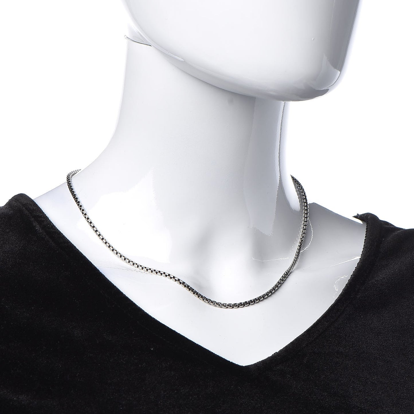 Sterling Silver 14K Yellow Gold 2.7mm Small Box Chain Necklace 18"