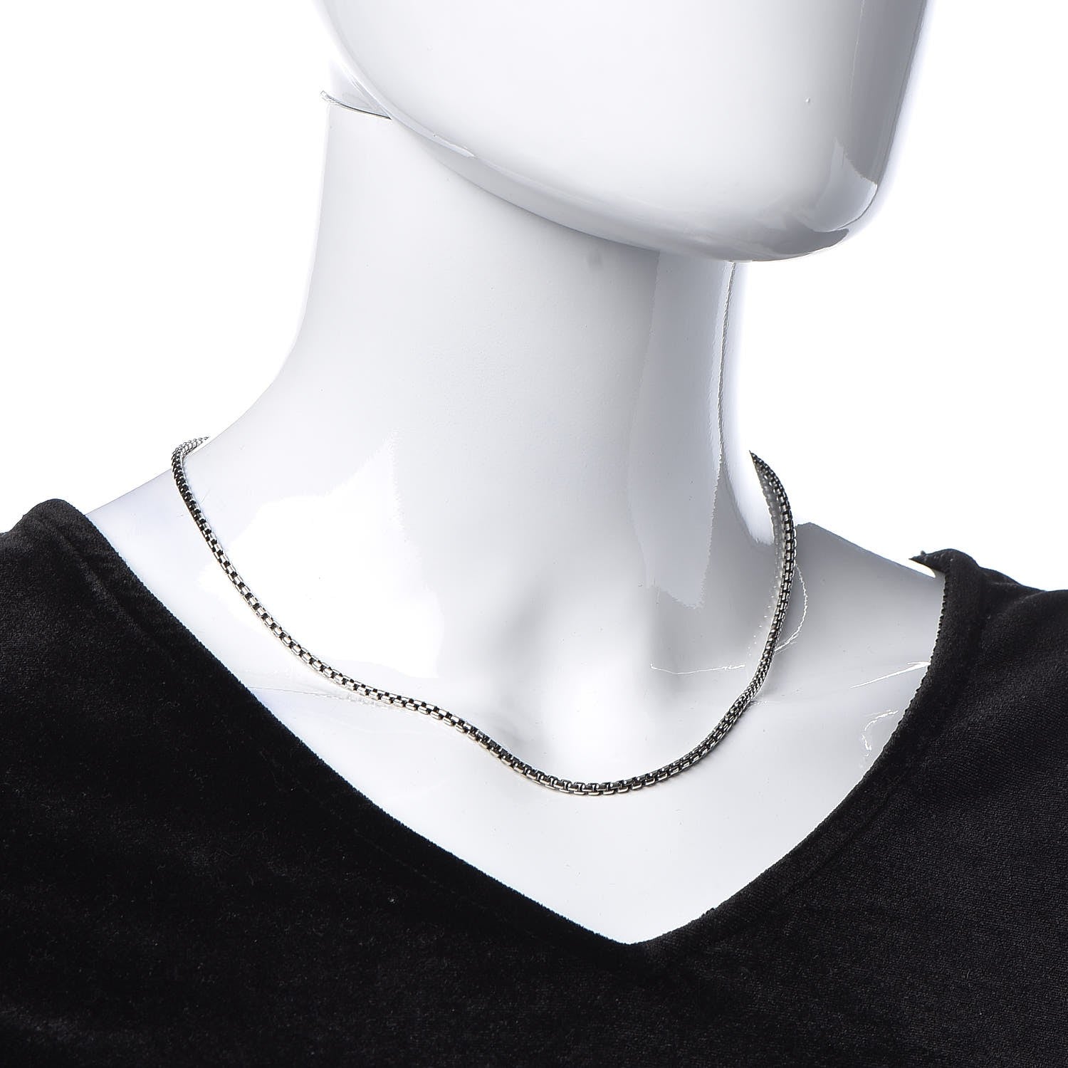 David Yurman Sterling Silver 14K Yellow Gold 2.7mm Small Box Chain Necklace 18" 2 of 6