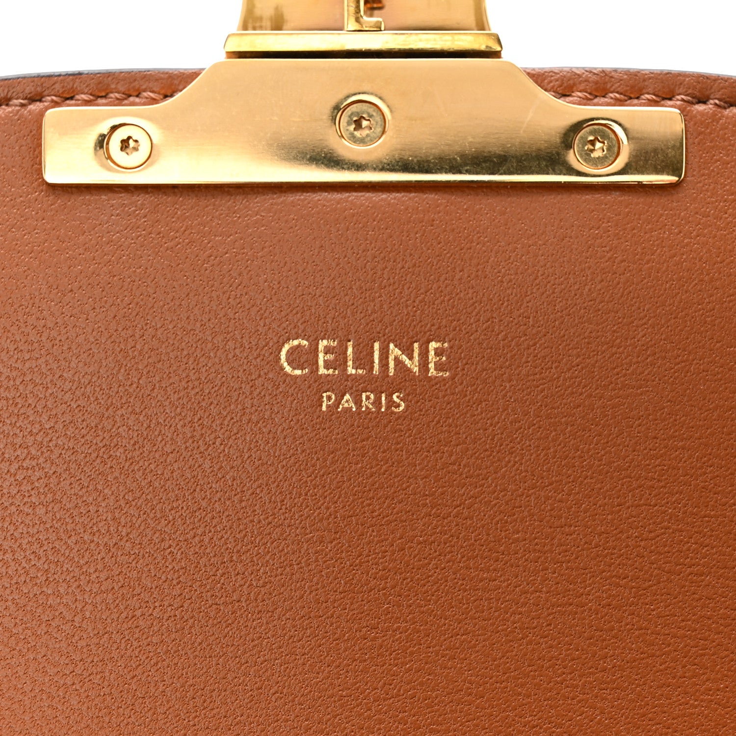 Celine Calfskin Triomphe Canvas Teen Triomphe Bag Tan 6 of 10