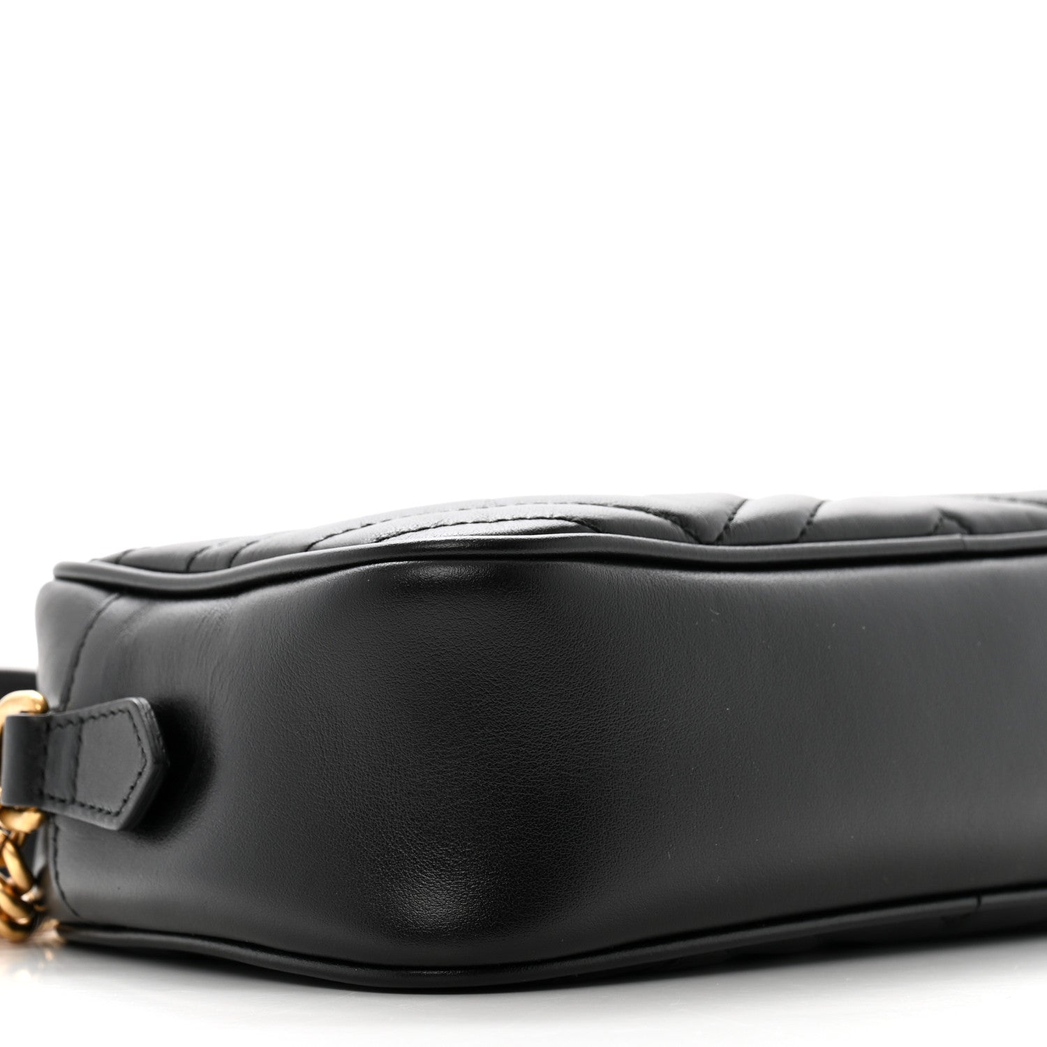 Gucci Calfskin Matelasse Small GG Marmont Chain Shoulder Bag Black 9 of 11