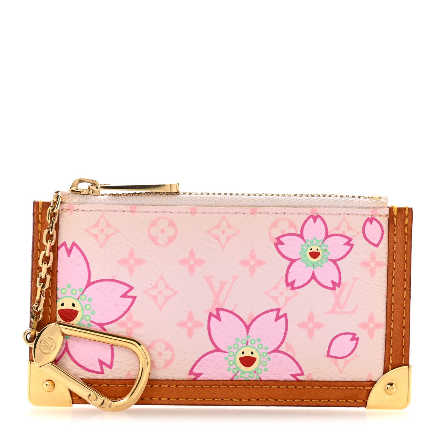 Monogram Cherry Blossom Key Pouch Pink