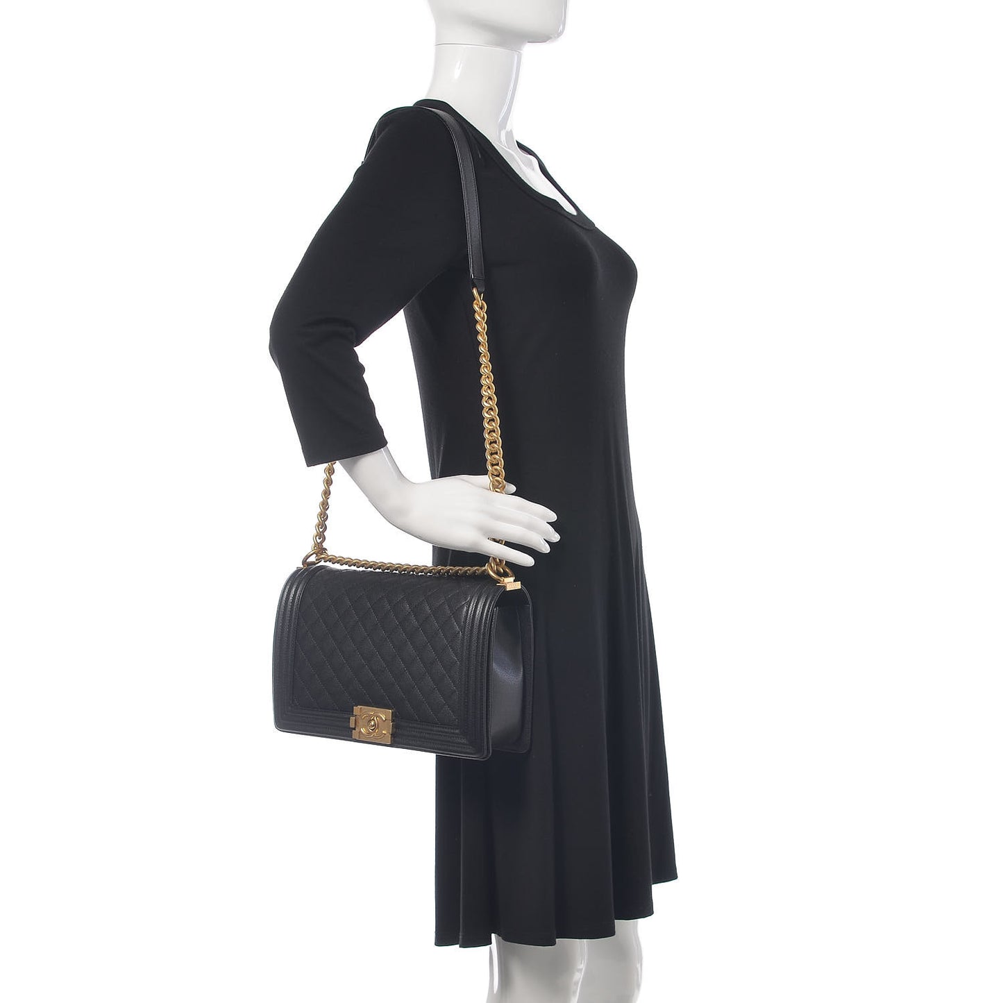 Caviar Quilted New Medium Boy Flap Black