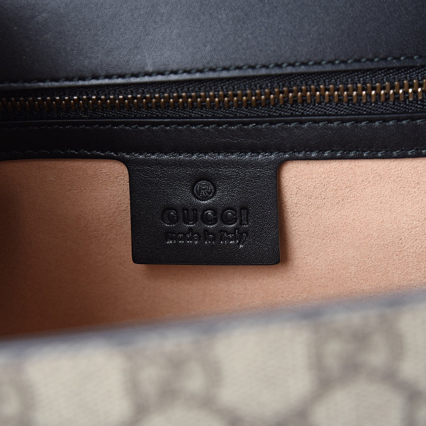 GG Supreme Monogram Small Osiride Top Handle Bag Black Gold