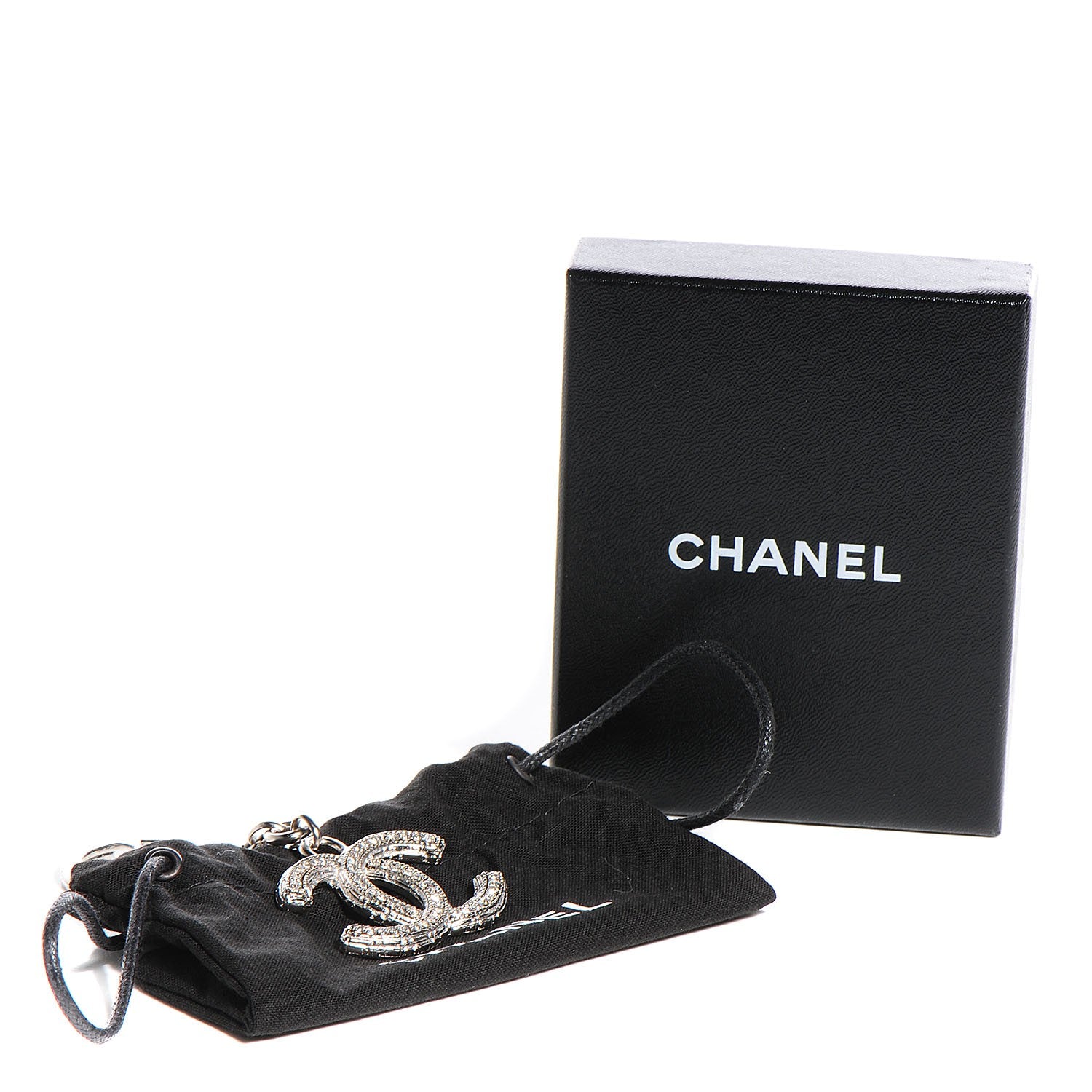Chanel Crystal CC Key Chain Silver 5 of 5