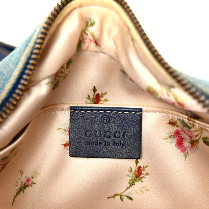 Gucci Denim Matelasse Small Pearly GG Marmont Chain Shoulder Bag Blue 6 of 11