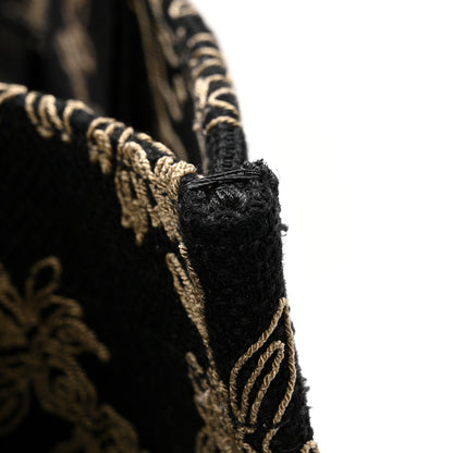 Christian Dior Canvas Embroidered Large Ornamental Cornely Book Tote Black Beige 11 of 14