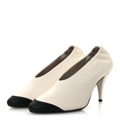 Chanel Lambskin Pumps 36.5 Ivory Black 4 of 11