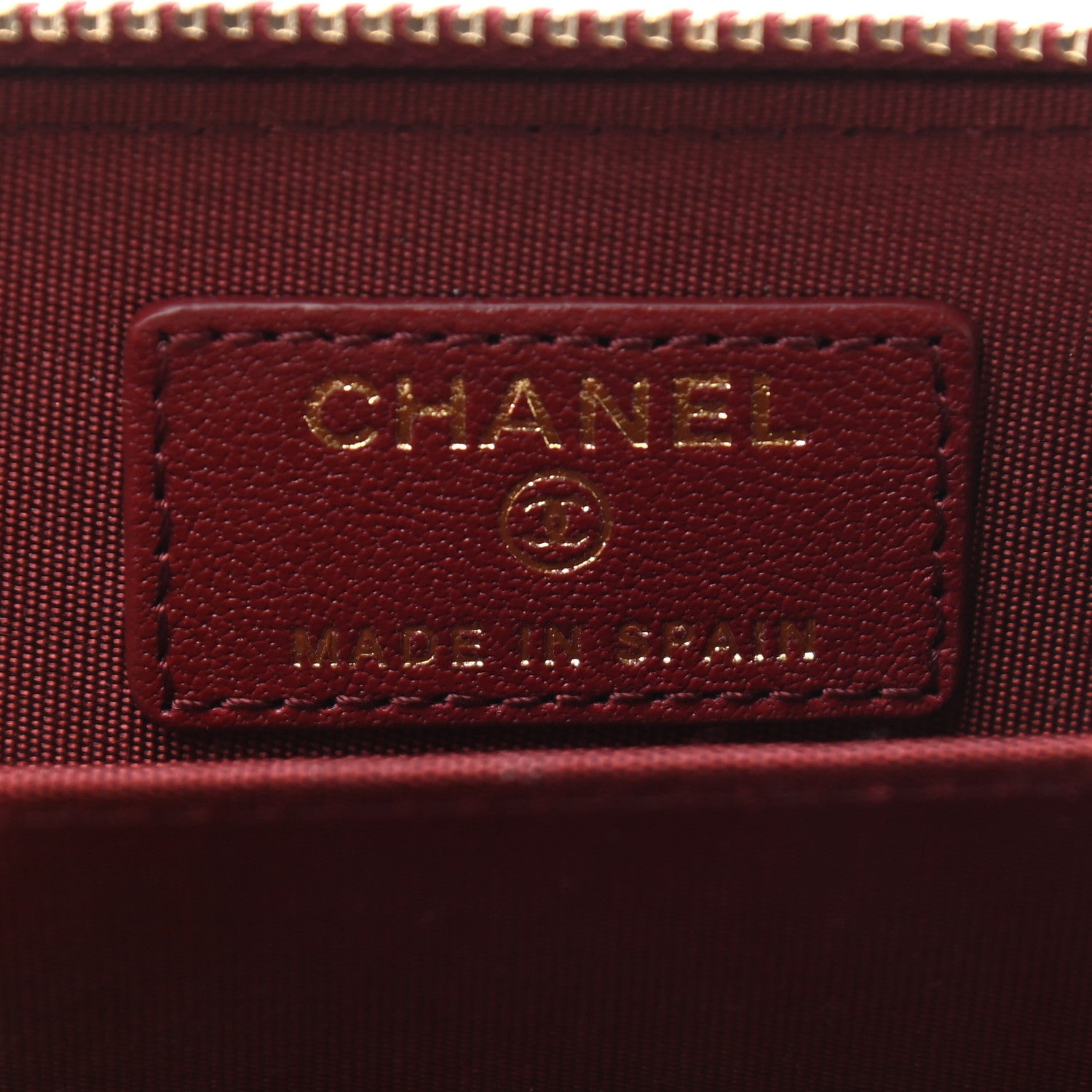 Chanel Lambskin Quilted Chanel 19 Zip Around Coin Purse Wallet Dark Red 6 of 7