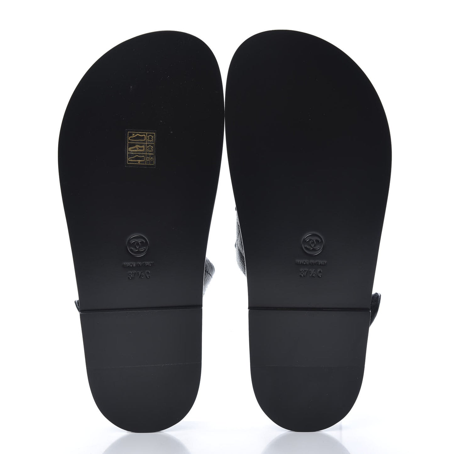 Grained Calfskin Velcro Dad Sandals 37.5 Black