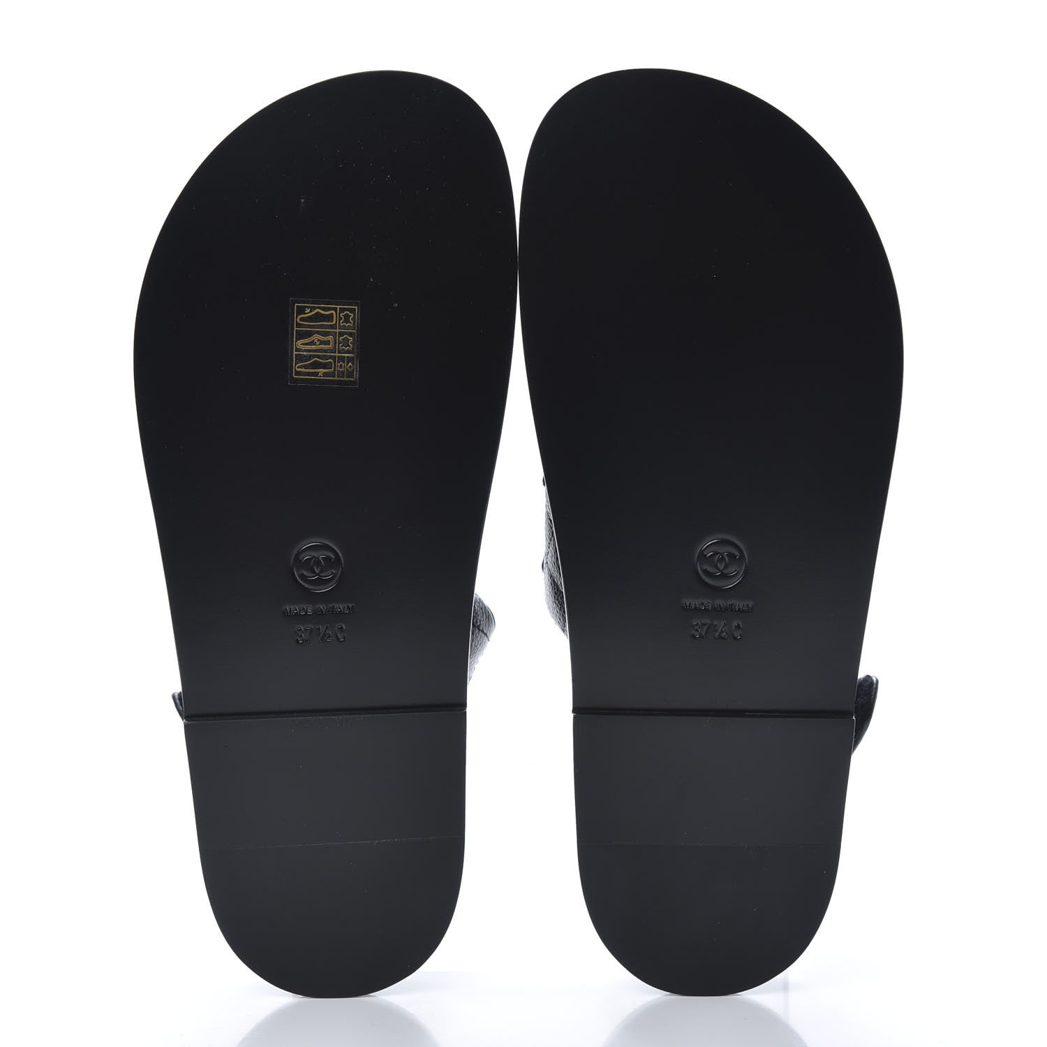 Chanel Grained Calfskin Velcro Dad Sandals 37.5 Black 5 of 8