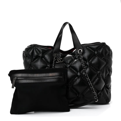 Chanel Calfskin Quilted Large Chesterfield Tote Black 3 of 12