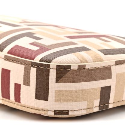 Fendi Fabric Jacquard Vitello Grace FF 1974 Baguette Pouch Grezzo Multicolor Soft Gold 8 of 9