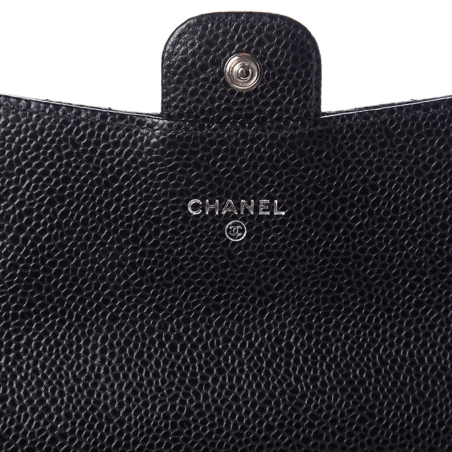 Caviar Quilted Large Gusset Flap Wallet Black