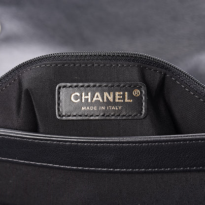 Chanel Grained Calfskin Chevron Stitched Medium Chic Top Handle Flap Black 6 of 10