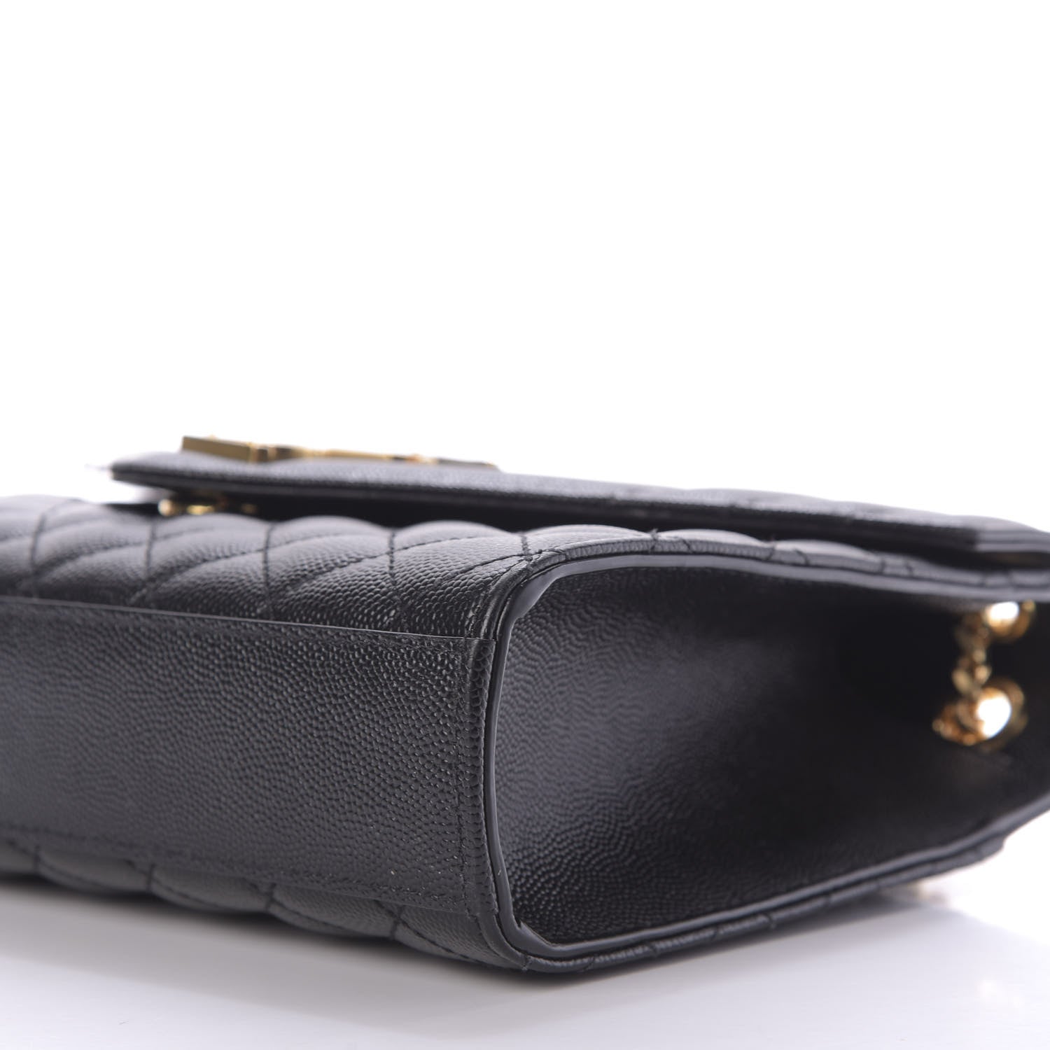 Saint Laurent Grain De Poudre Textured Mixed Matelasse Triquilt Medium Monogram Satchel Black 7 of 8