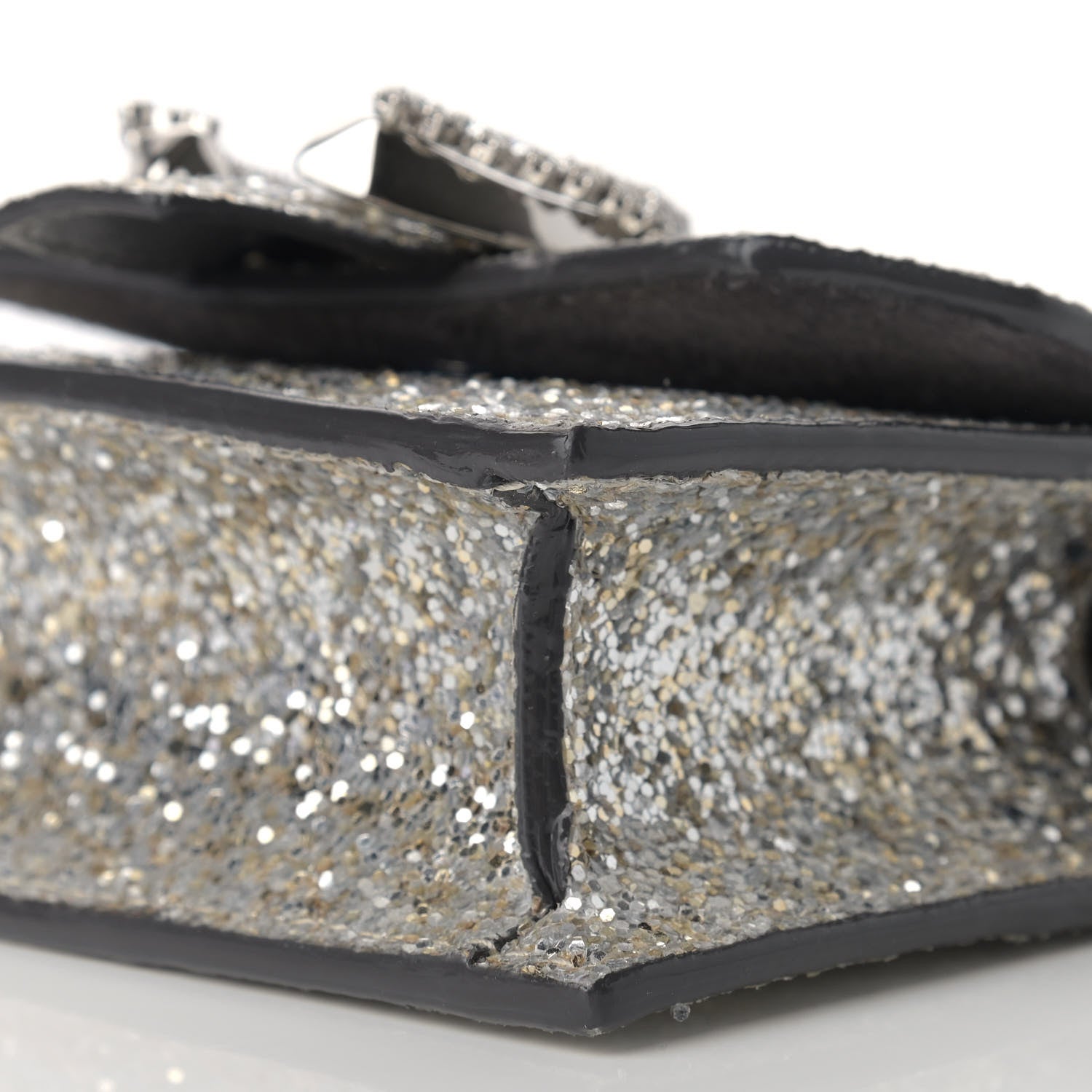 Jimmy Choo Coarse Glitter Mini Paris Crossbody Platinum 8 of 10