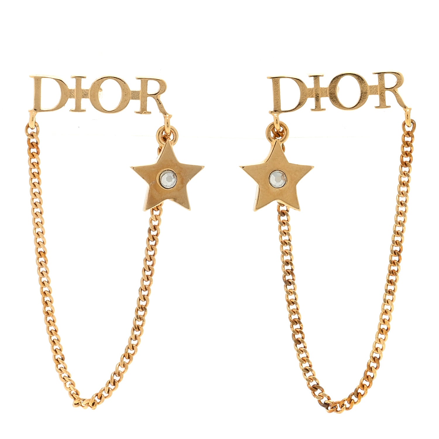 Christian Dior Metal Chain Star Dio(r)evolution Earrings Gold 1 of 3