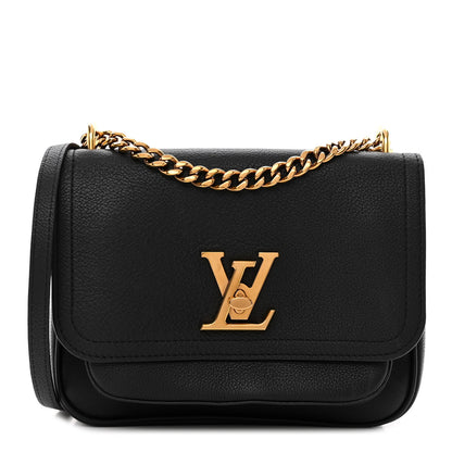 Louis Vuitton Grained Calfskin Lockme Chain Bag PM Black 1 of 9