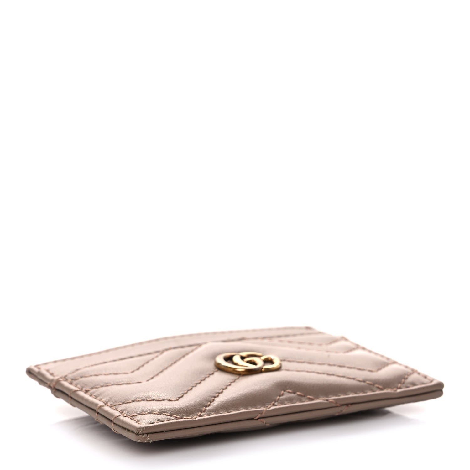 Gucci Calfskin Matelasse GG Marmont Card Holder Porcelain Rose 4 of 8