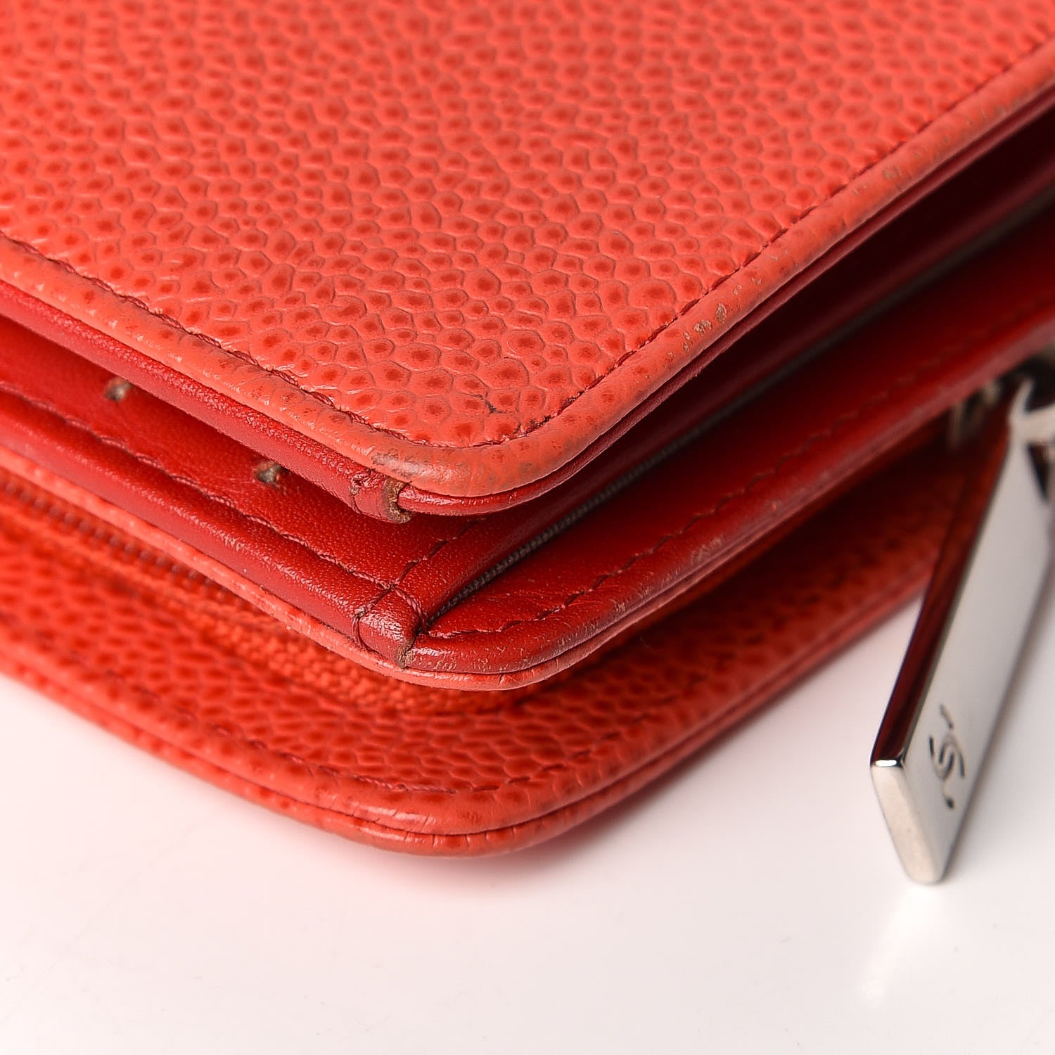 Chanel Caviar Timeless CC French Wallet Orange 24 of 24