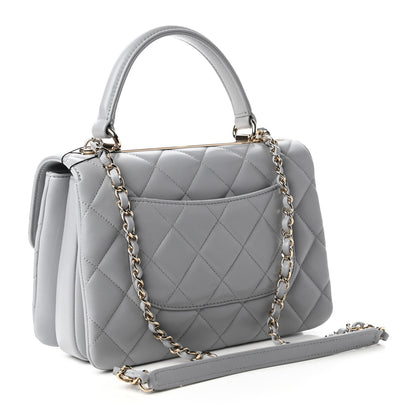 Chanel Lambskin Quilted Small Trendy CC Flap Dual Handle Bag Grey 3 of 10