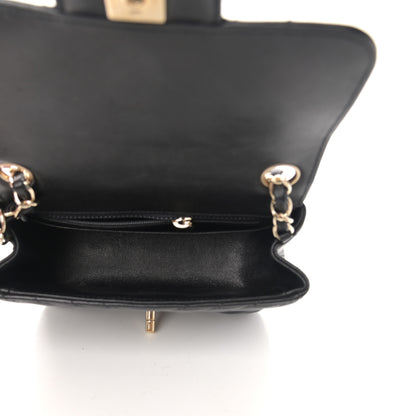 Chanel Lambskin Chevron Quilted Mini Square Flap Black 5 of 15