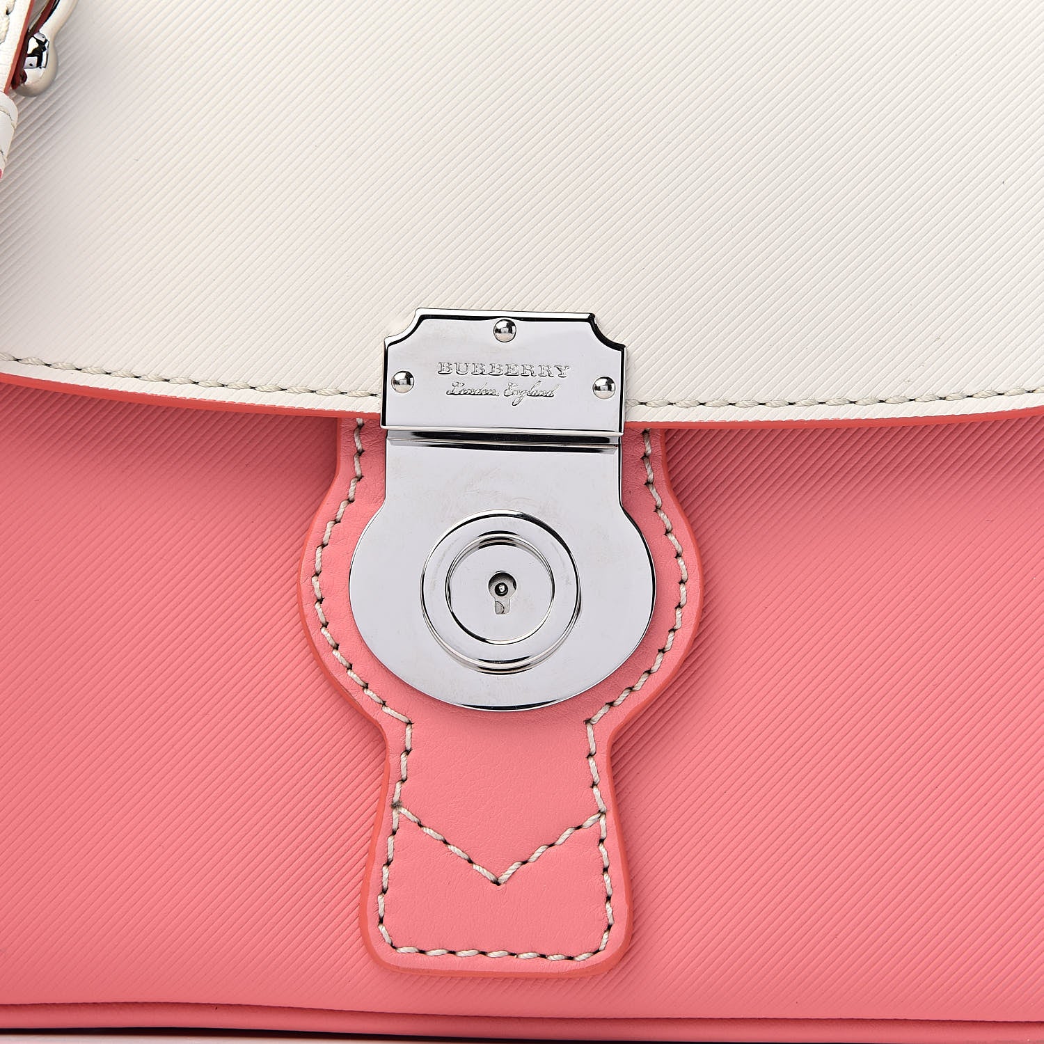 Burberry Trench Calfskin Small DK88 Top Handle Bag Sugar Pink Natural 10 of 10