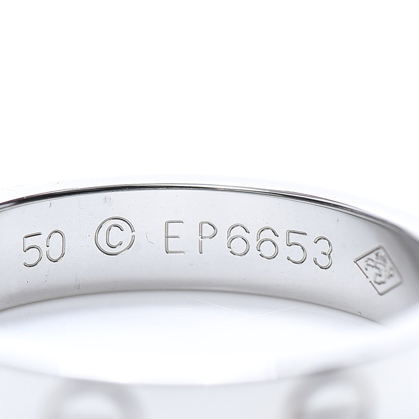 18K White Gold 3.5mm LOVE Wedding Band Ring 50 5.25