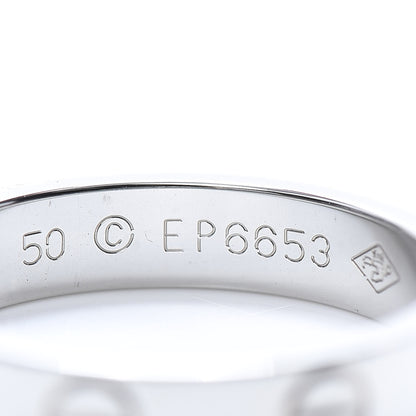 Cartier 18K White Gold 3.5mm LOVE Wedding Band Ring 50 5.25 5 of 5