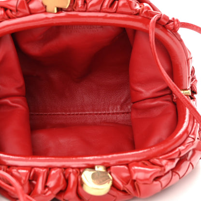 Bottega Veneta Patent Intrecciato The Mini Kiss Lock Pouch Candy Apple 5 of 9