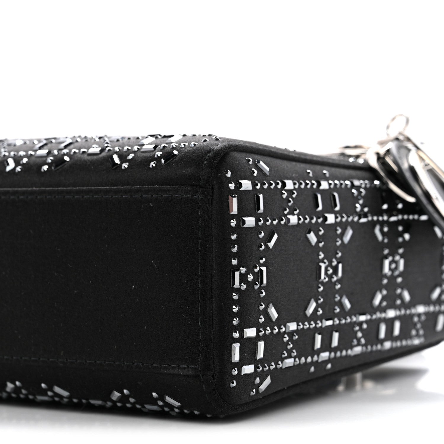 Christian Dior Satin Crystal Cannage Mini Lady Dior Black 10 of 13