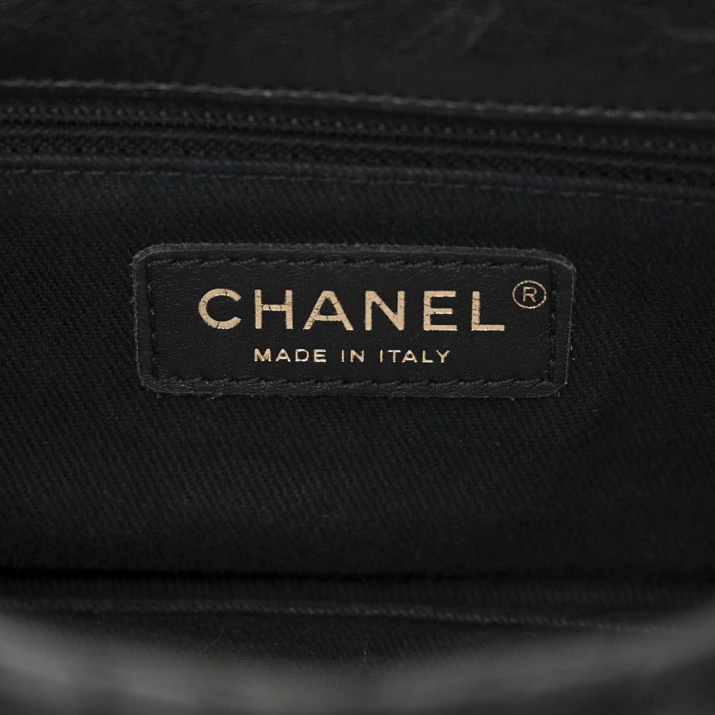 Calfskin Surpique Chevron Small Flap Black