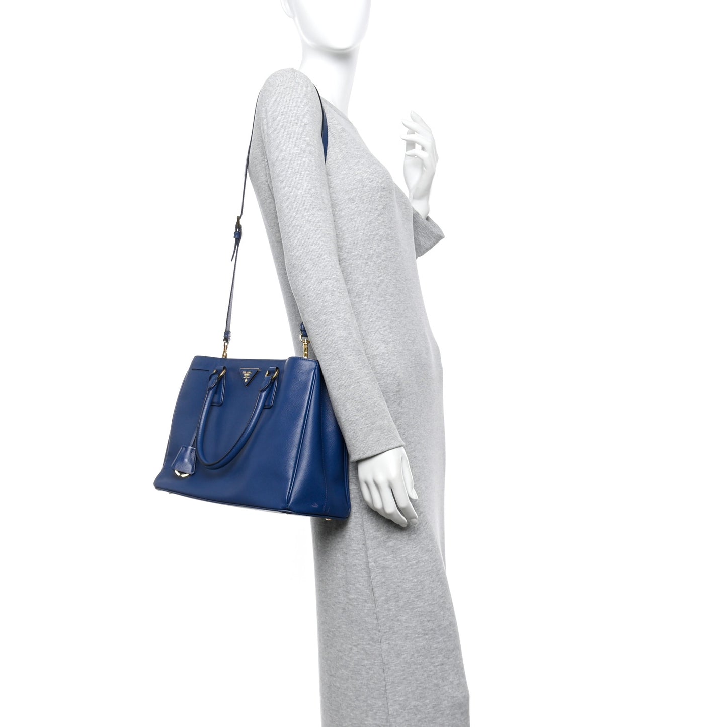 Saffiano Lux Medium Tote Bluette