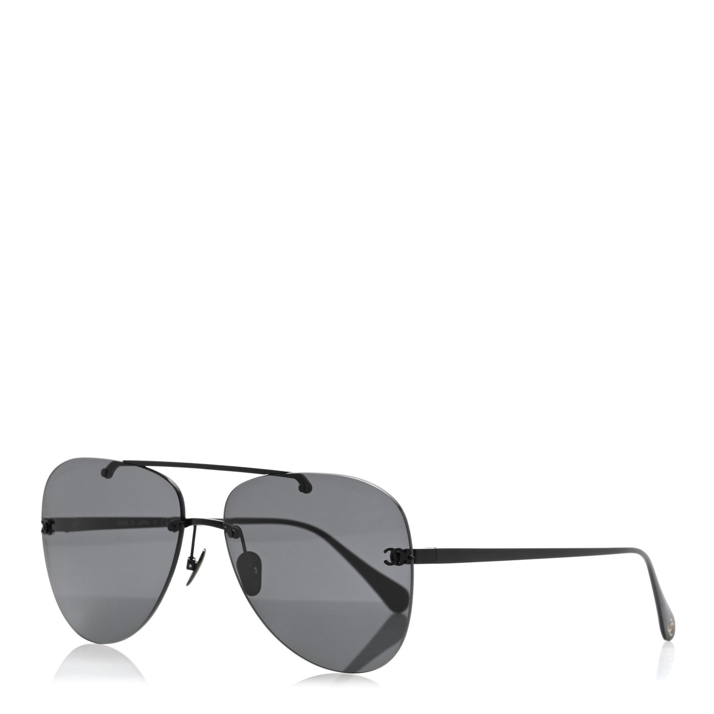 Metal CC Pilot Aviator Sunglasses 4285-T Black