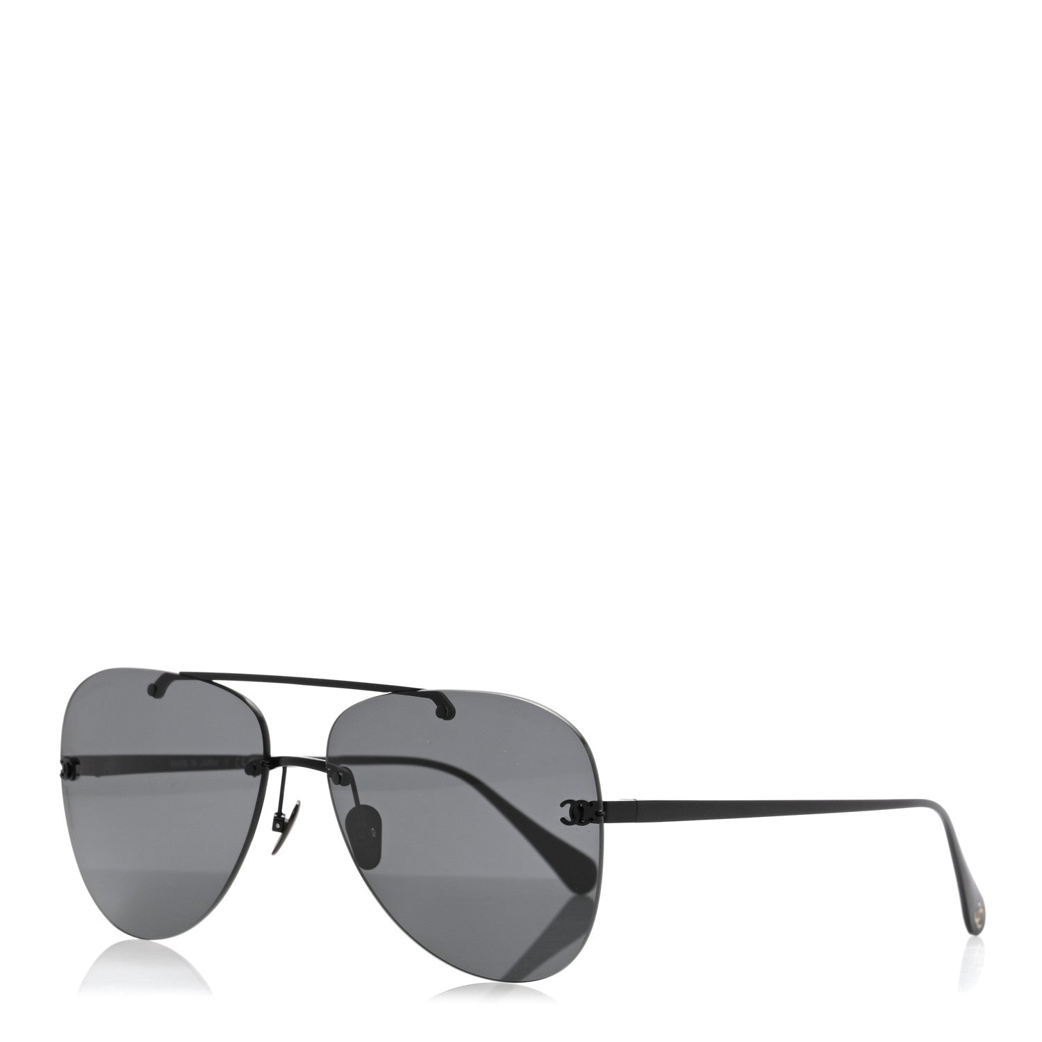 Chanel Metal CC Pilot Aviator Sunglasses 4285-T Black 1 of 6