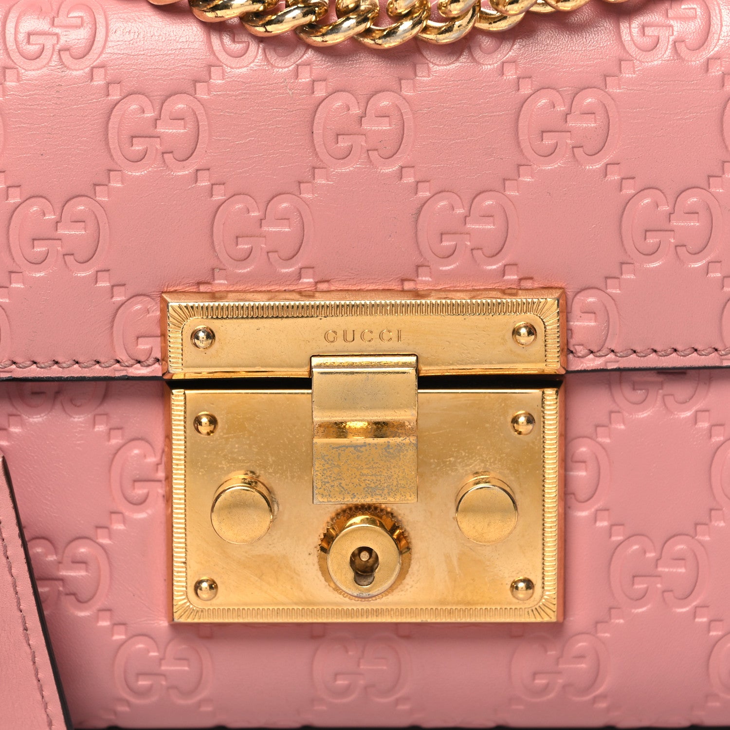 Gucci Guccissima Small Padlock Shoulder Bag Rose Baby Candy 8 of 12