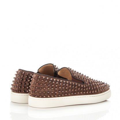 Christian Louboutin Mens Suede Spikes Roller Boat Flat 41.5 Antique Copper 4 of 6