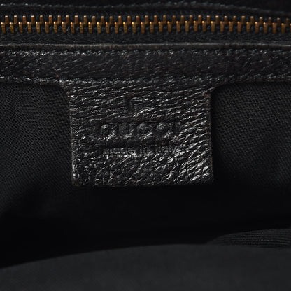 Gucci Calfskin Studded Large Bamboo Handle Tote Black 6 of 13