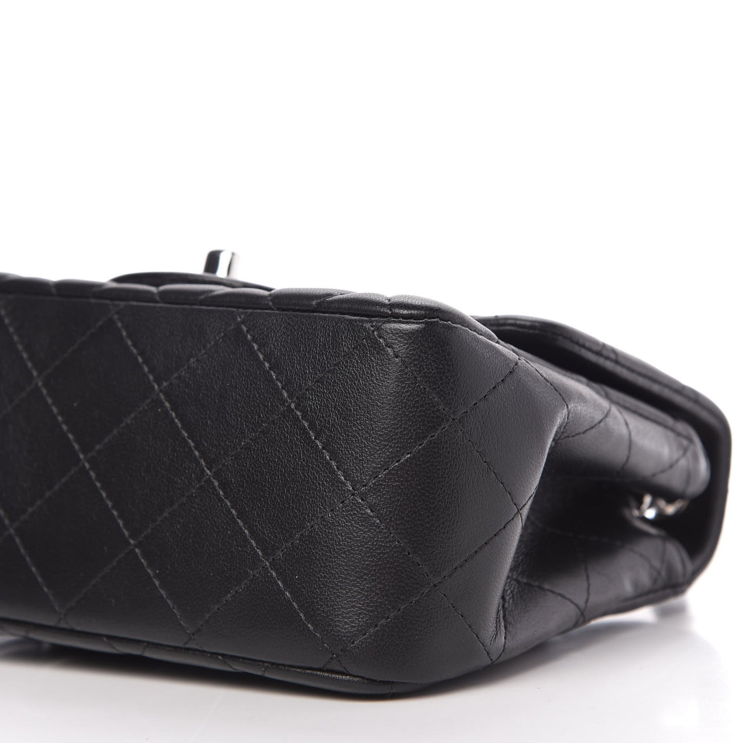 Lambskin Quilted Mini Square Flap Black