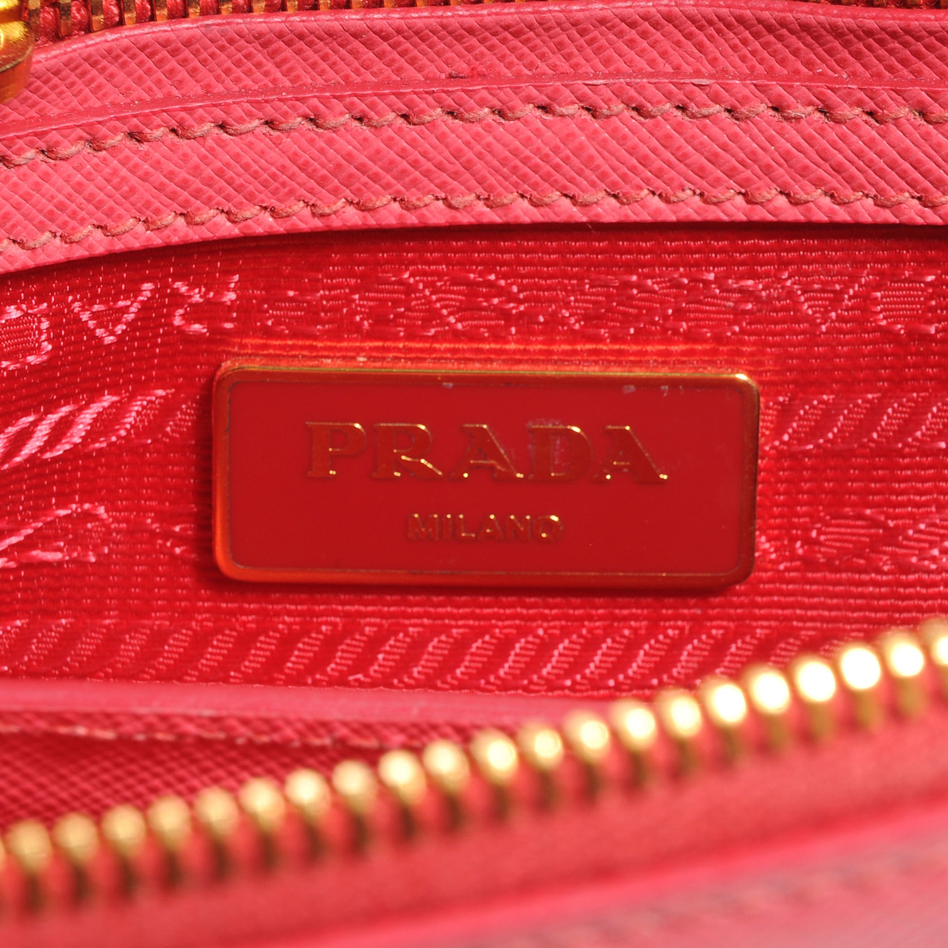 Prada Saffiano Lux Leather Mini Tote Peonia 6 of 9