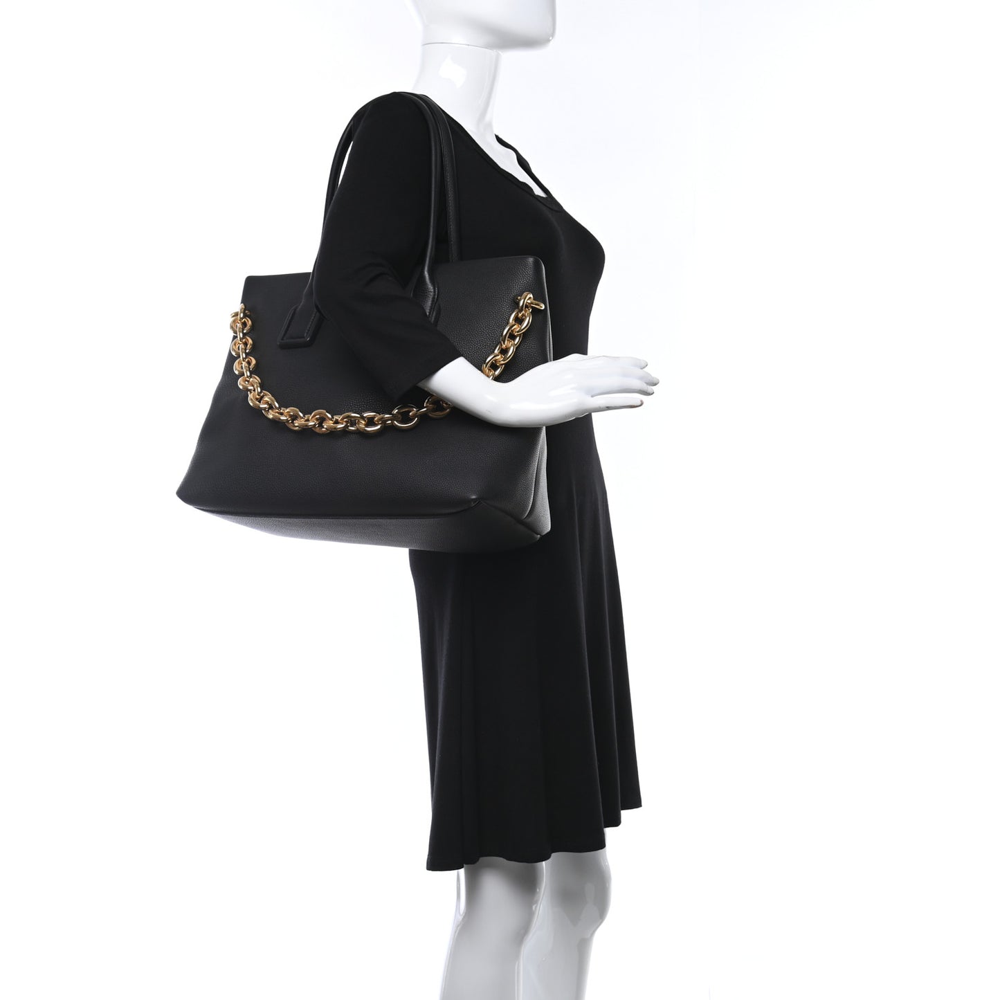 Grained Calfskin Saint Germain Tote Black