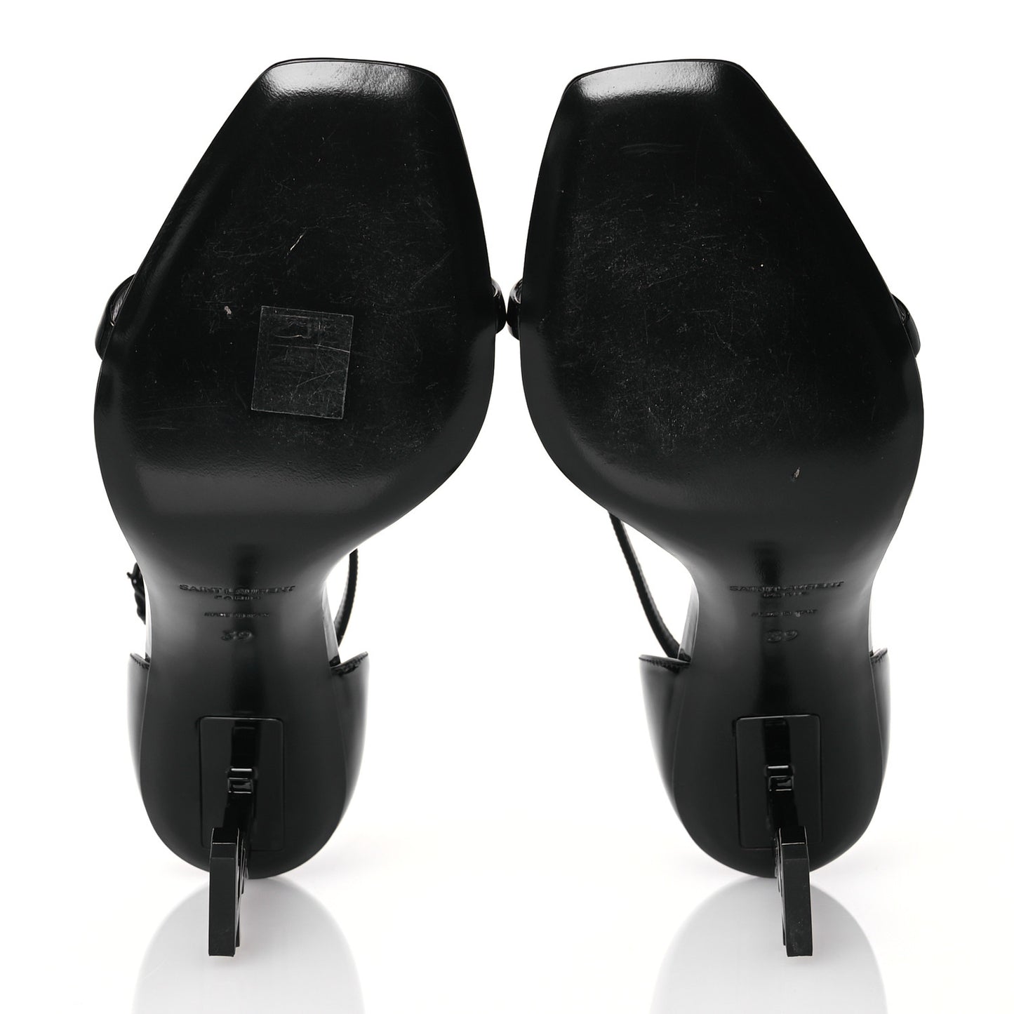 Patent Calfskin Opyum 110 Sandals 39 Black