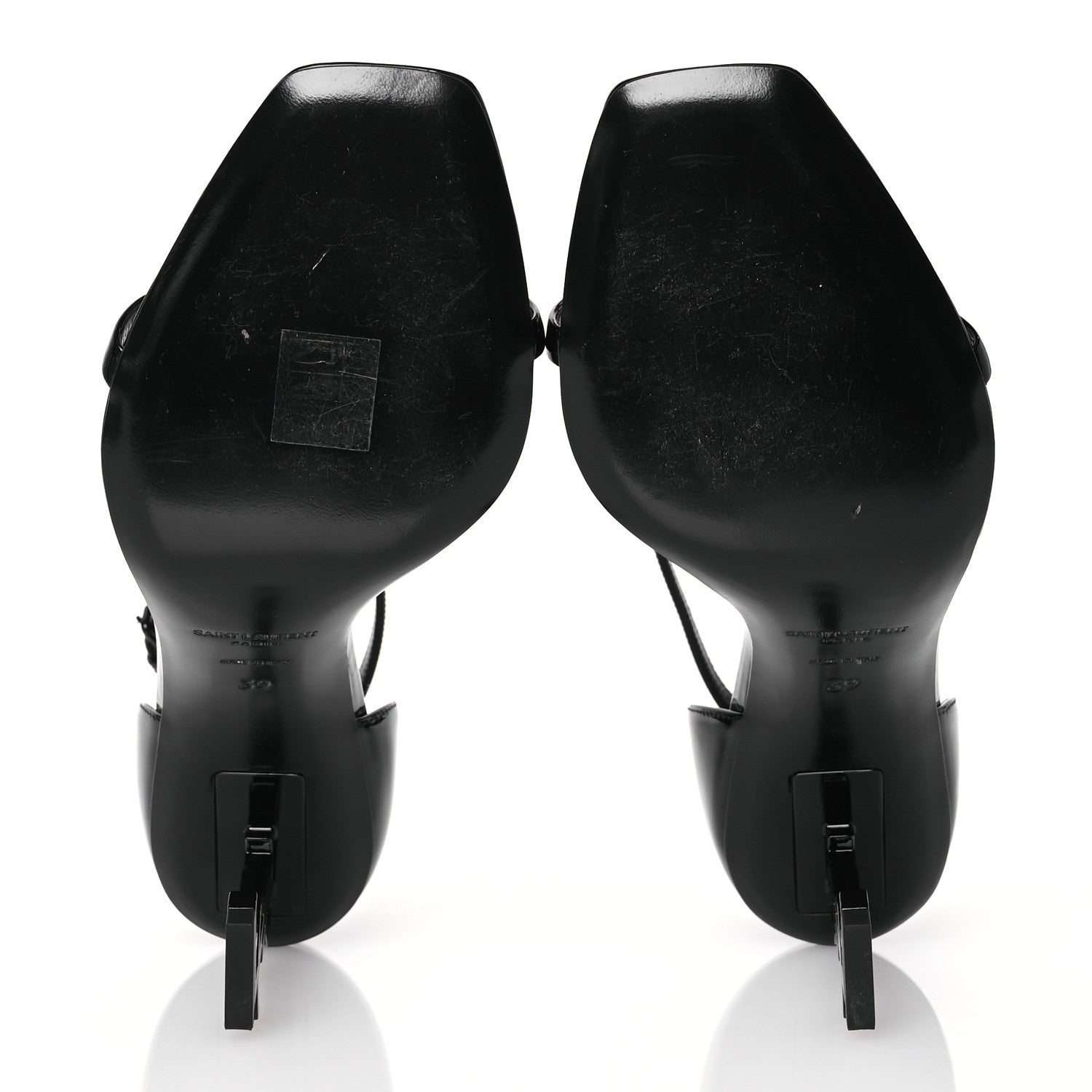 Saint Laurent Patent Calfskin Opyum 110 Sandals 39 Black 6 of 11
