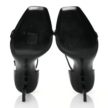 Saint Laurent Patent Calfskin Opyum 110 Sandals 39 Black 6 of 11
