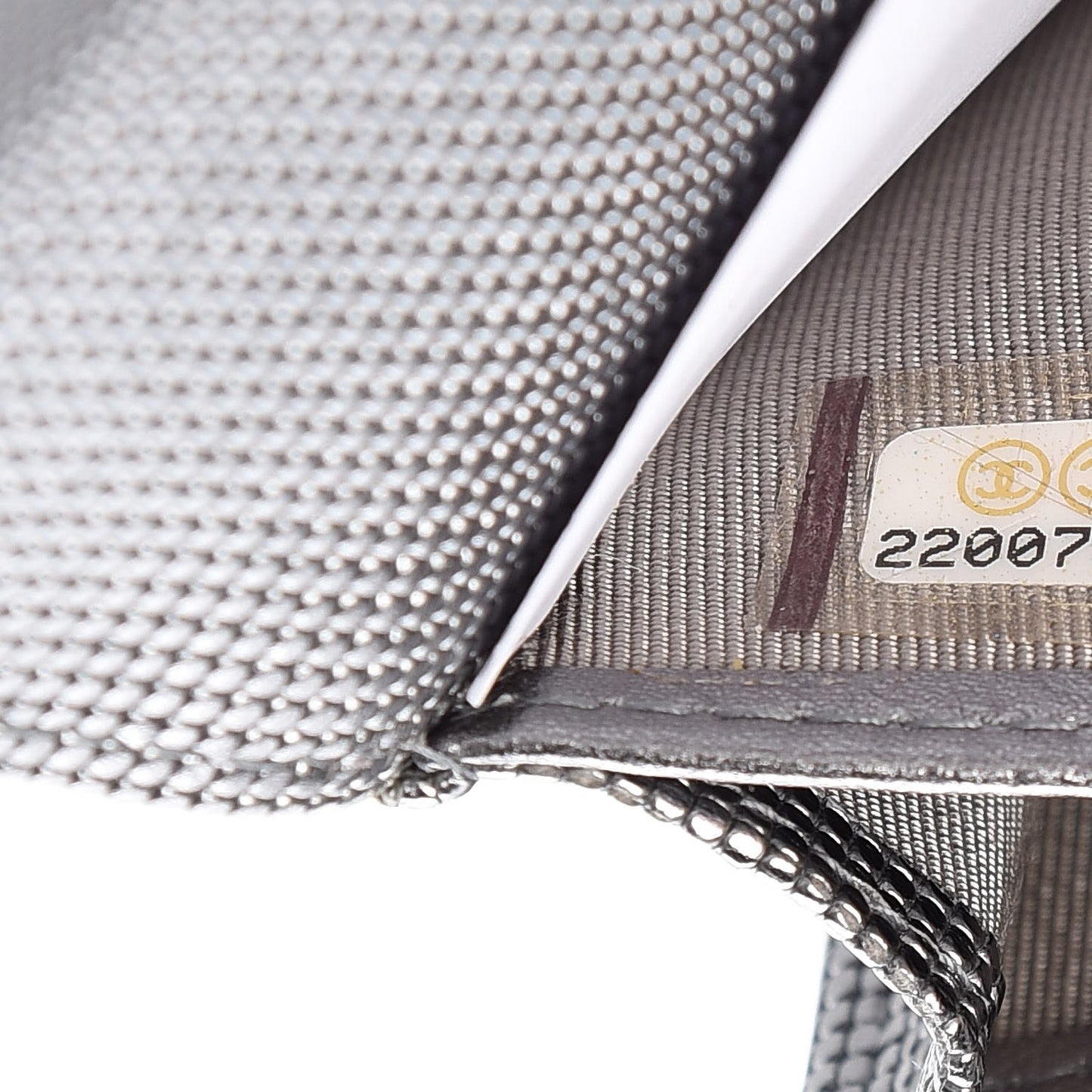 Metallic Calfskin Quilted Pixel Effect Large Flap Wallet Silver