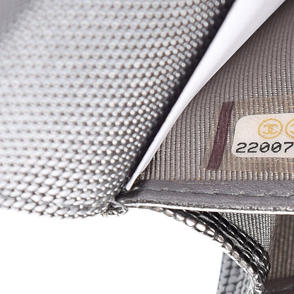 Chanel Metallic Calfskin Quilted Pixel Effect Large Flap Wallet Silver 7 of 15